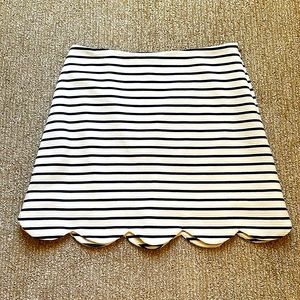 Like new Aqua striped scallop mini skirt